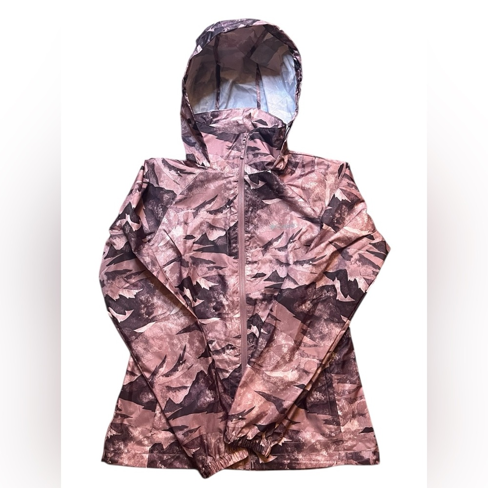 Columbia Womens Small Access Point Printed Packable Rain Jacket With Pockets NWT